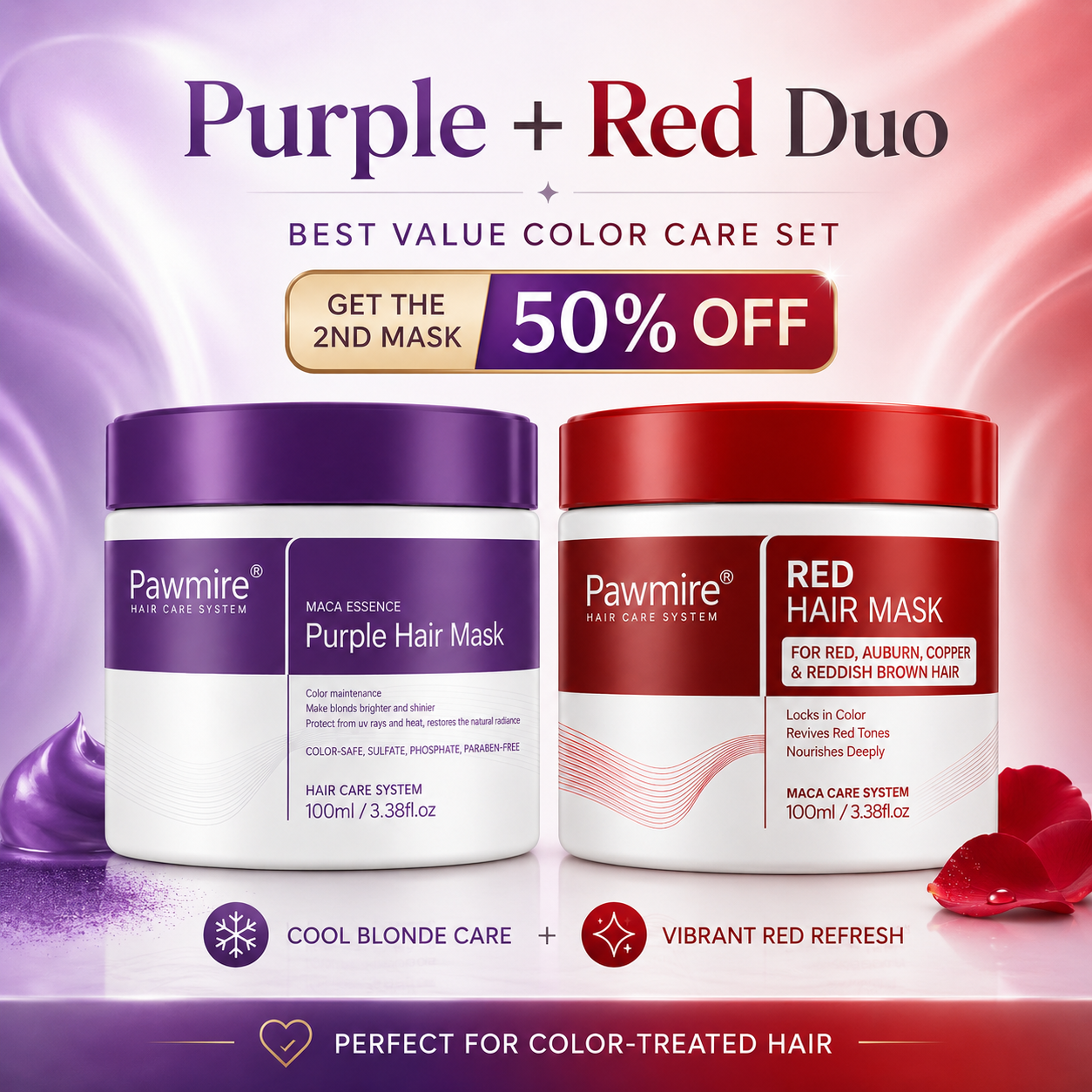 Pawmire® Color Care Hair Mask – Tone, Refresh & Shine for Color-Treated Hair